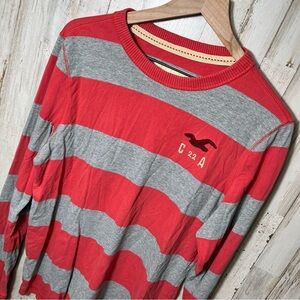 Hollister‎ Stripe Colorblock Henley Long Sleeve Crew Shirt Mens Large